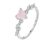 Carregar imagem no visualizador da galeria, Anel Coração de Cristal Rosa