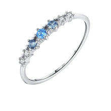 Carregar imagem no visualizador da galeria, Anel Slim Azul Zircônia
